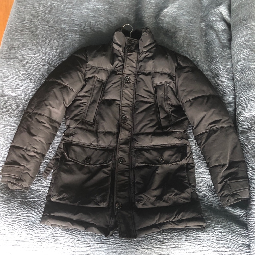 Zara mid length black winter coat